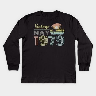41th Birthday Gift Vintage May 1979 Forty One Years Old Kids Long Sleeve T-Shirt